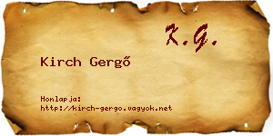Kirch Gergő névjegykártya
